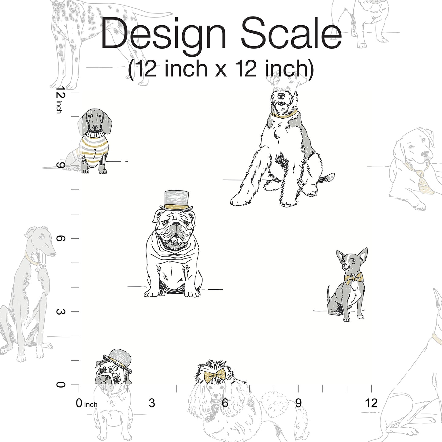 York Wallcoverings Wildlife Dog's Life Silver and Gold Peel and Stick Wallpaper  Animals Metallics  Wallpaper - PSW1339RL