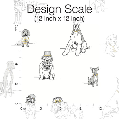 York Wallcoverings Wildlife Dog's Life Silver and Gold Peel and Stick Wallpaper  Animals Metallics  Wallpaper - PSW1339RL