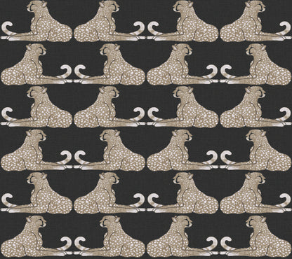 York Wallcoverings Vintage Florals Reclining Cheetahs Black Peel and Stick Wallpaper  Animals Blacks  Wallpaper - PSW1355RL