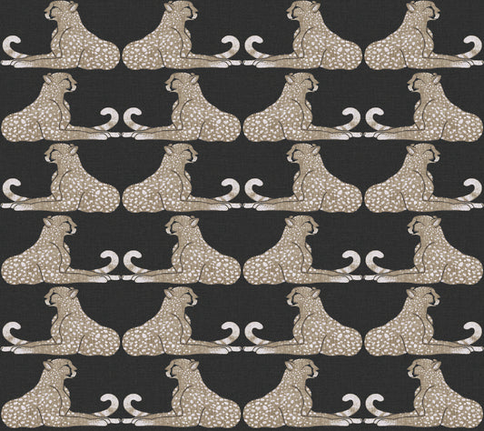 York Wallcoverings Vintage Florals Reclining Cheetahs Black Peel and Stick Wallpaper  Animals Blacks  Wallpaper - PSW1355RL