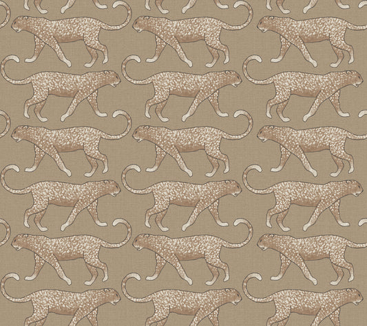 York Wallcoverings Vintage Florals Big Cat Walk Brown Peel and Stick Wallpaper  Animals Browns  Wallpaper - PSW1358RL