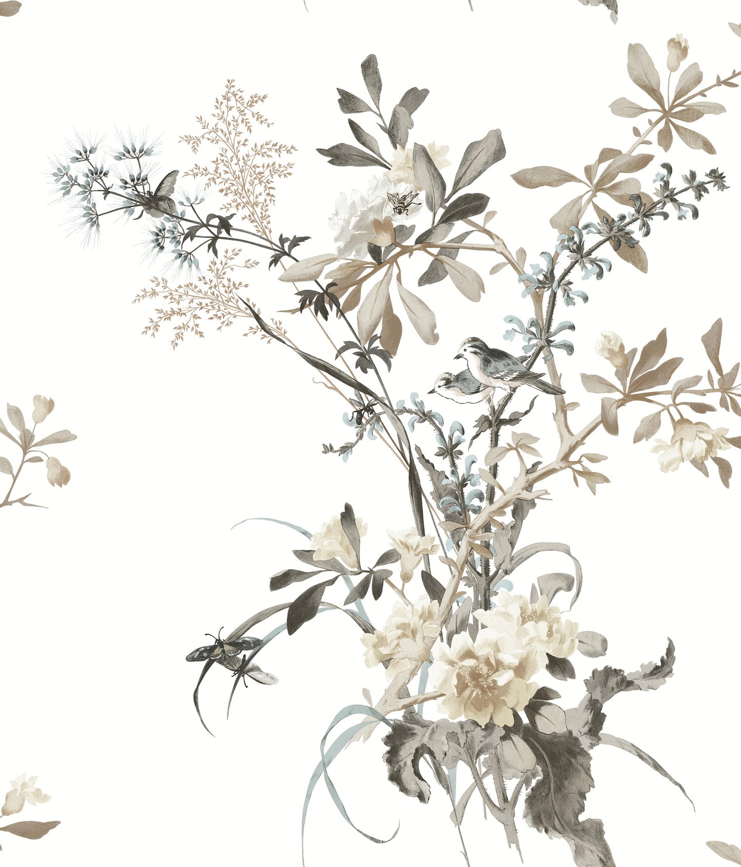 York Wallcoverings Vintage Florals Wild Flowers Neutral Peel and Stick Wallpaper  Botanical Beiges  Wallpaper - PSW1365RL