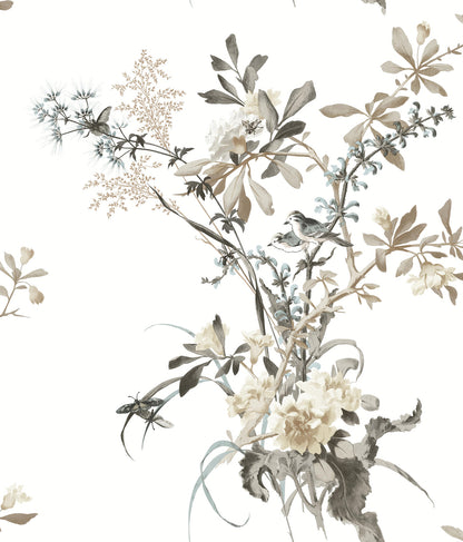 York Wallcoverings Vintage Florals Wild Flowers Neutral Peel and Stick Wallpaper  Botanical Beiges  Wallpaper - PSW1365RL