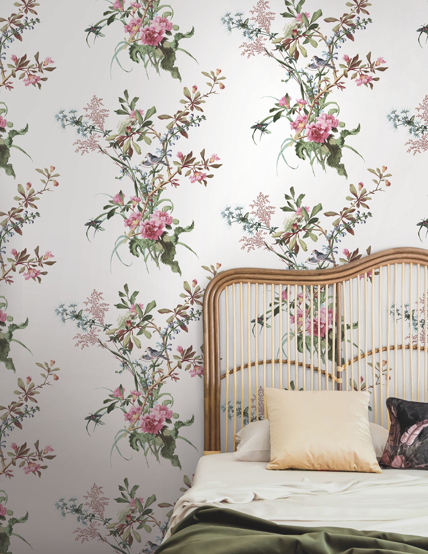 York Wallcoverings Madcap Cottage Wild Flowers Rose Peel and Stick Wallpaper  Botanical Pinks  Wallpaper - PSW1366RL