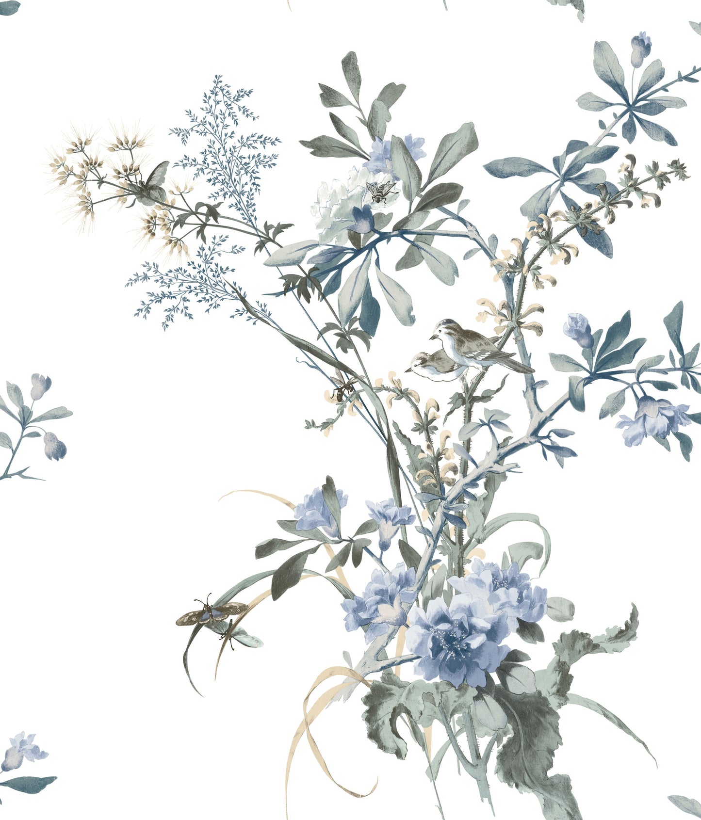 York Wallcoverings Madcap Cottage Wild Flowers Jade Peel and Stick Wallpaper  Botanical Beiges  Wallpaper - PSW1367RL