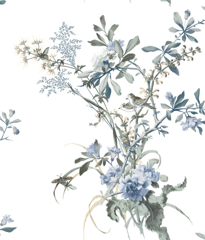 York Wallcoverings Madcap Cottage Wild Flowers Jade Peel and Stick Wallpaper  Botanical Beiges  Wallpaper - PSW1367RL