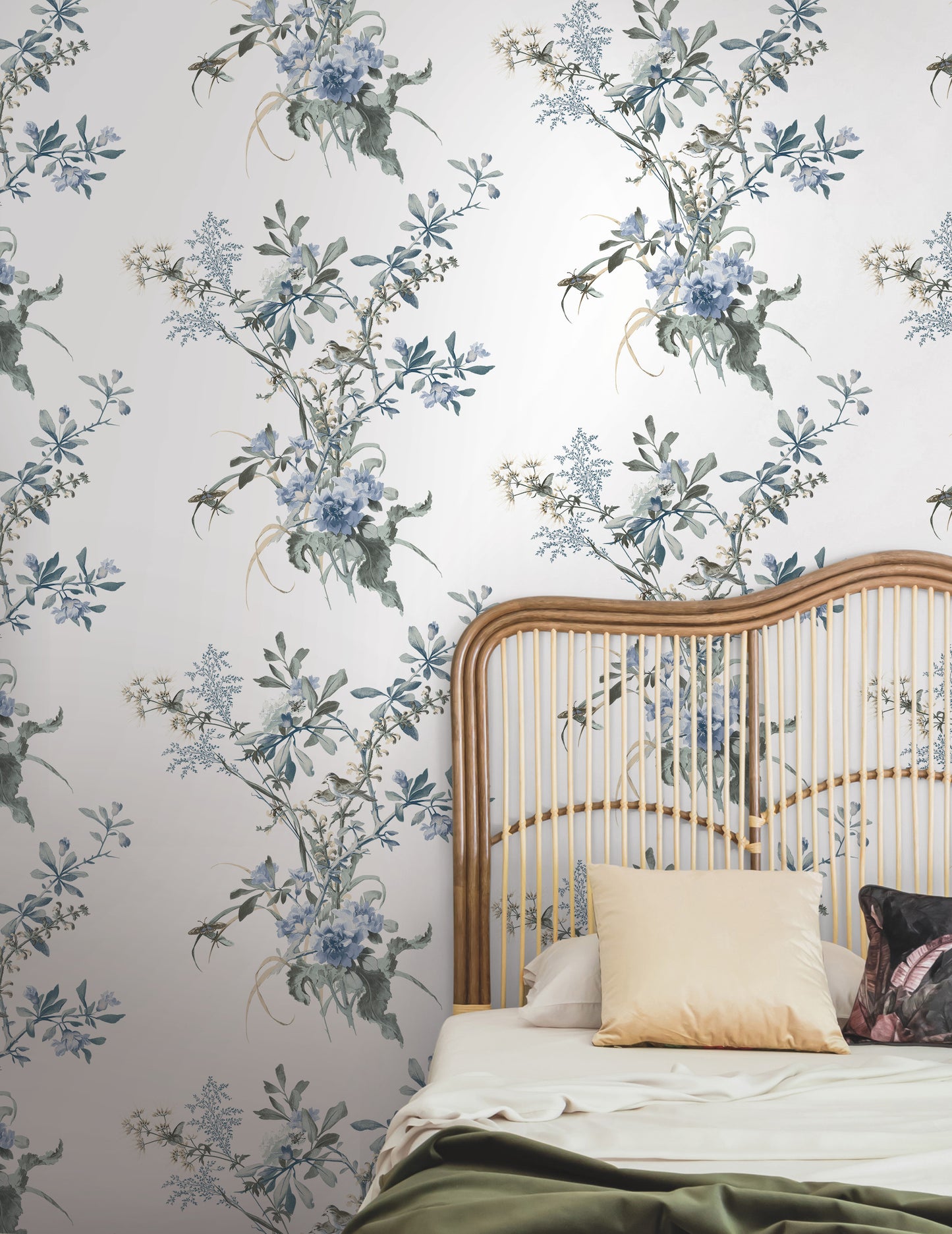 York Wallcoverings Madcap Cottage Wild Flowers Jade Peel and Stick Wallpaper  Botanical Beiges  Wallpaper - PSW1367RL