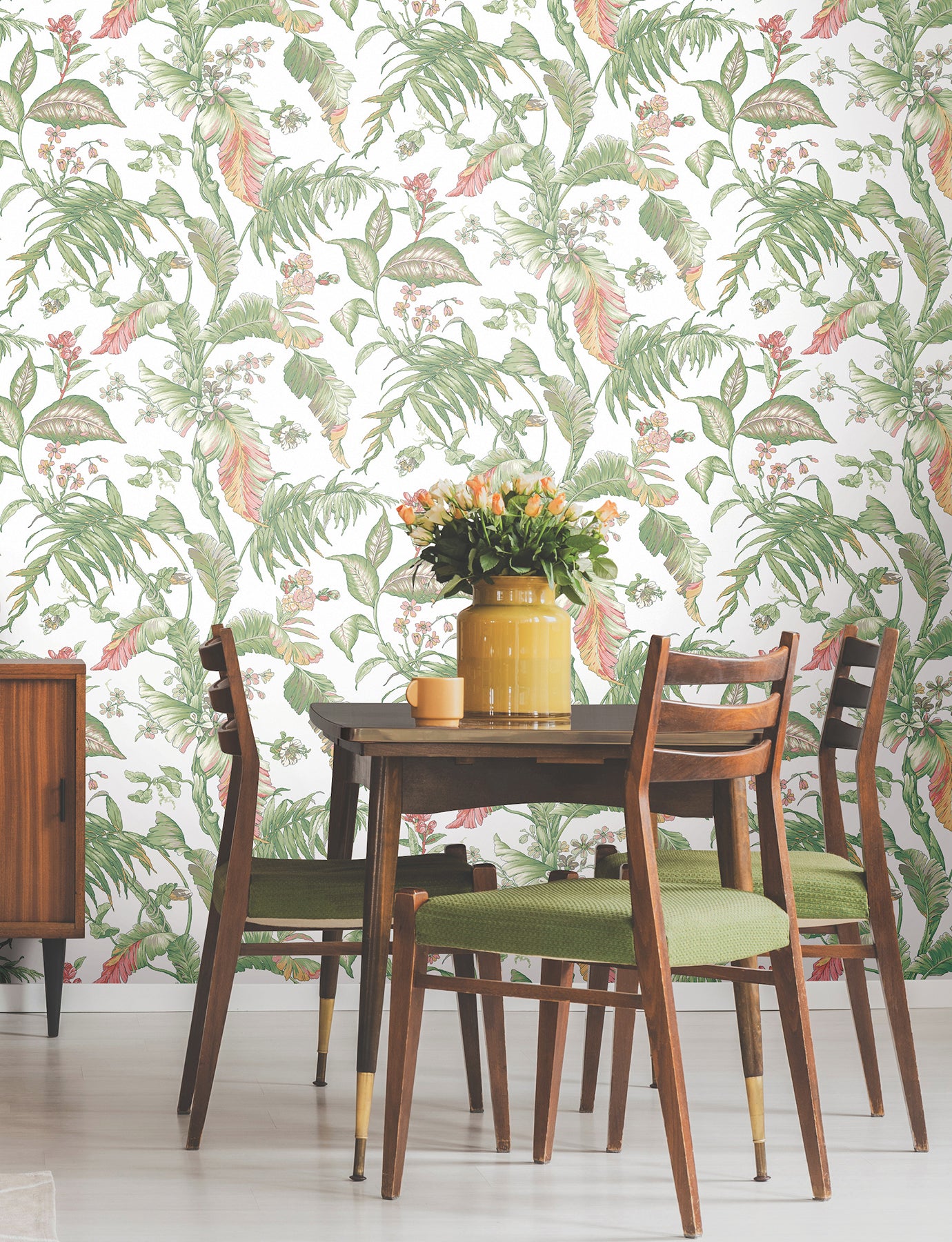 York Wallcoverings Vintage Florals Fiji Garden Pink Peel and Stick Wallpaper  Tropical Multicolor  Wallpaper - PSW1369RL
