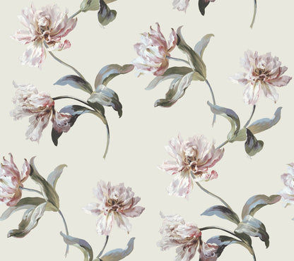 York Wallcoverings SAS Equestrian Home Large Parrot Tulip Neutral Peel and Stick Wallpaper  Florals and Flowers Beiges  Wallpaper - PSW1373RL