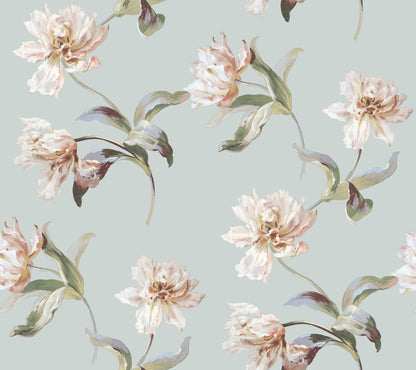 York Wallcoverings SAS Equestrian Home Large Parrot Tulip White Peel and Stick Wallpaper  Florals and Flowers Pinks  Wallpaper - PSW1374RL