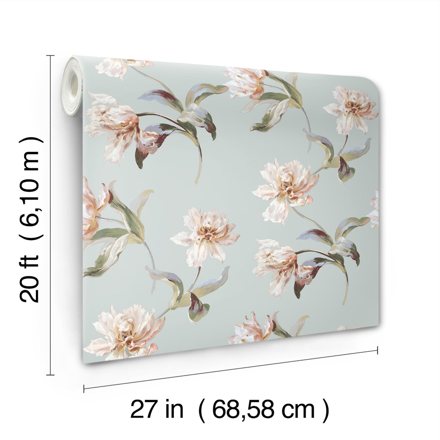 York Wallcoverings SAS Equestrian Home Large Parrot Tulip White Peel and Stick Wallpaper  Florals and Flowers Pinks  Wallpaper - PSW1374RL