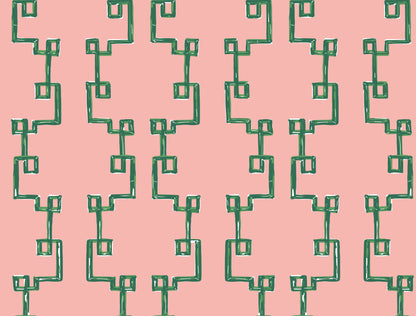 York Wallcoverings Madcap Cottage Bamboozled Bahama Pink Peel and Stick Wallpaper  Geometrics Pinks  Wallpaper - PSW1387RL