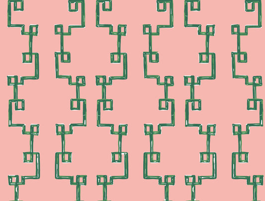 York Wallcoverings Madcap Cottage Bamboozled Bahama Pink Peel and Stick Wallpaper  Geometrics Pinks  Wallpaper - PSW1387RL