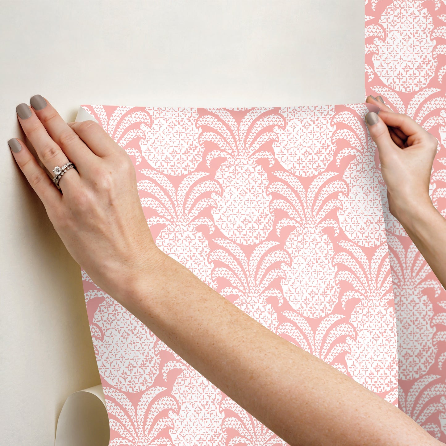 York Wallcoverings Madcap Cottage Colony Club Shell Pink Peel and Stick Wallpaper  Botanical Pinks  Wallpaper - PSW1391RL