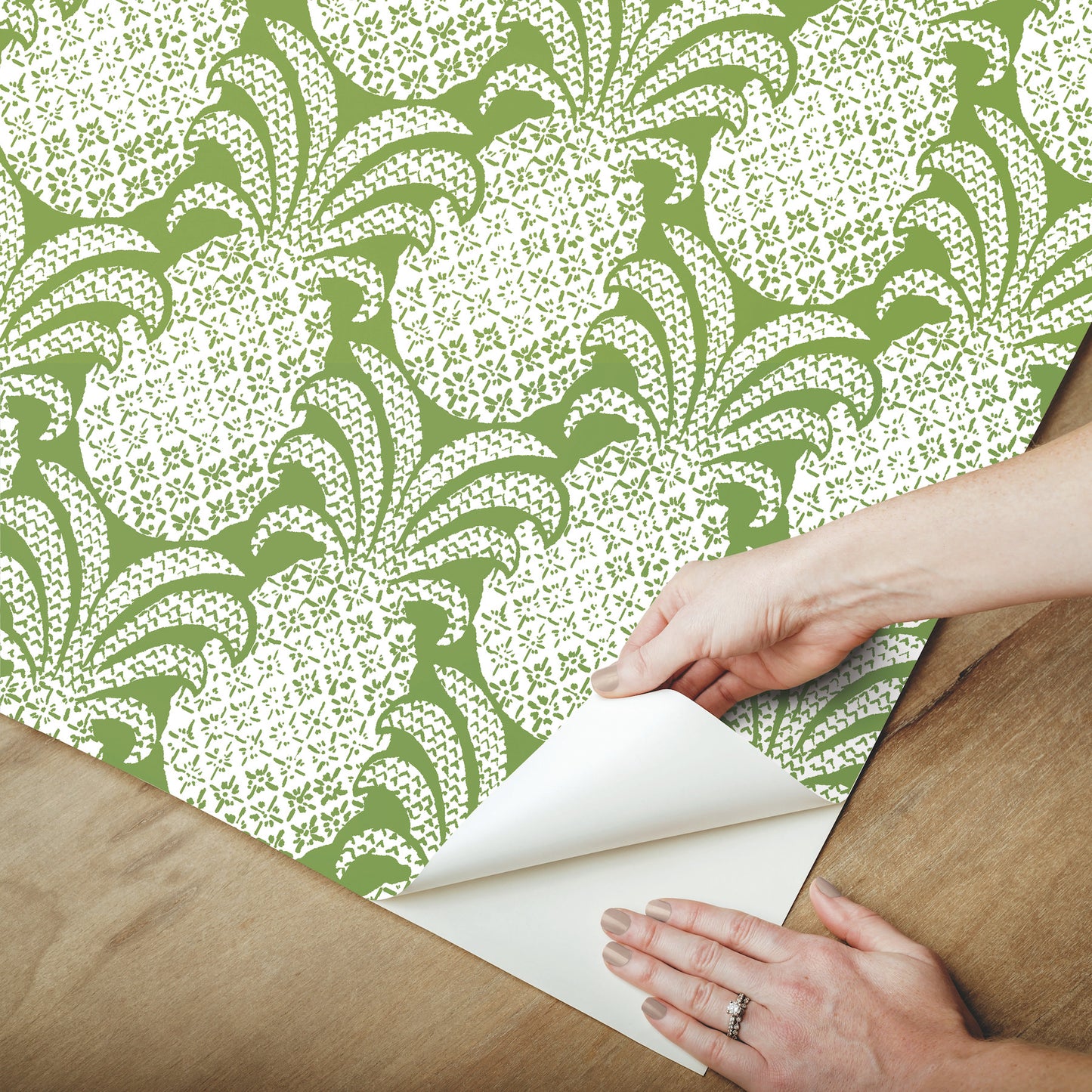 York Wallcoverings Madcap Cottage Colony Club Palm Green Peel and Stick Wallpaper  Botanical Greens  Wallpaper - PSW1392RL