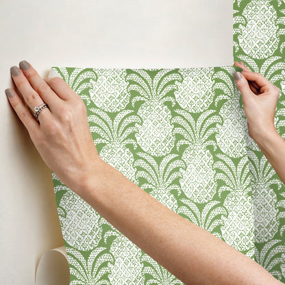 York Wallcoverings Madcap Cottage Colony Club Palm Green Peel and Stick Wallpaper  Botanical Greens  Wallpaper - PSW1392RL