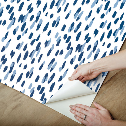 York Wallcoverings Madcap Cottage Club House Navy Blue Peel and Stick Wallpaper  Geometrics Blues  Wallpaper - PSW1394RL