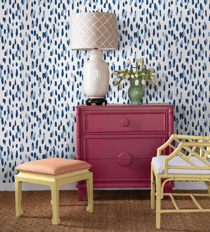 York Wallcoverings Madcap Cottage Club House Navy Blue Peel and Stick Wallpaper  Geometrics Blues  Wallpaper - PSW1394RL