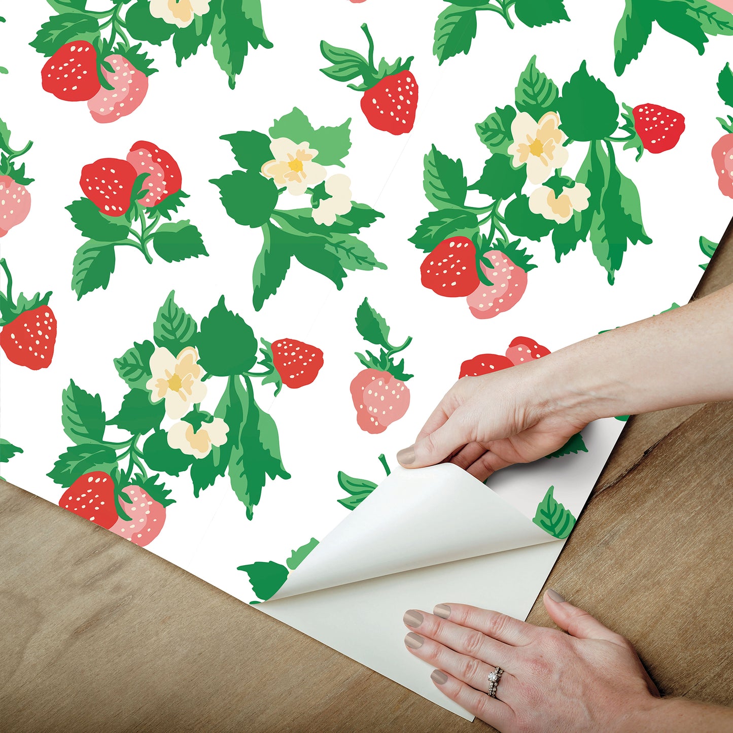 York Wallcoverings Madcap Cottage Berry Nice Berry Pink Peel and Stick Wallpaper  Botanical Pinks  Wallpaper - PSW1395RL