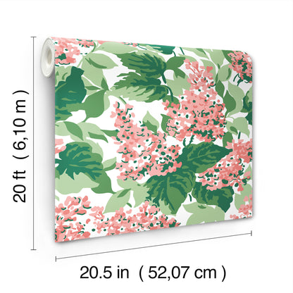 York Wallcoverings Madcap Cottage Bar Harbor Southampton Pink Peel and Stick Wallpaper  Florals and Flowers Pinks  Wallpaper - PSW1397RL