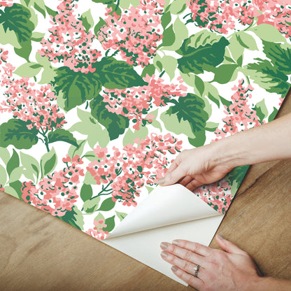 York Wallcoverings Madcap Cottage Bar Harbor Southampton Pink Peel and Stick Wallpaper  Florals and Flowers Pinks  Wallpaper - PSW1397RL