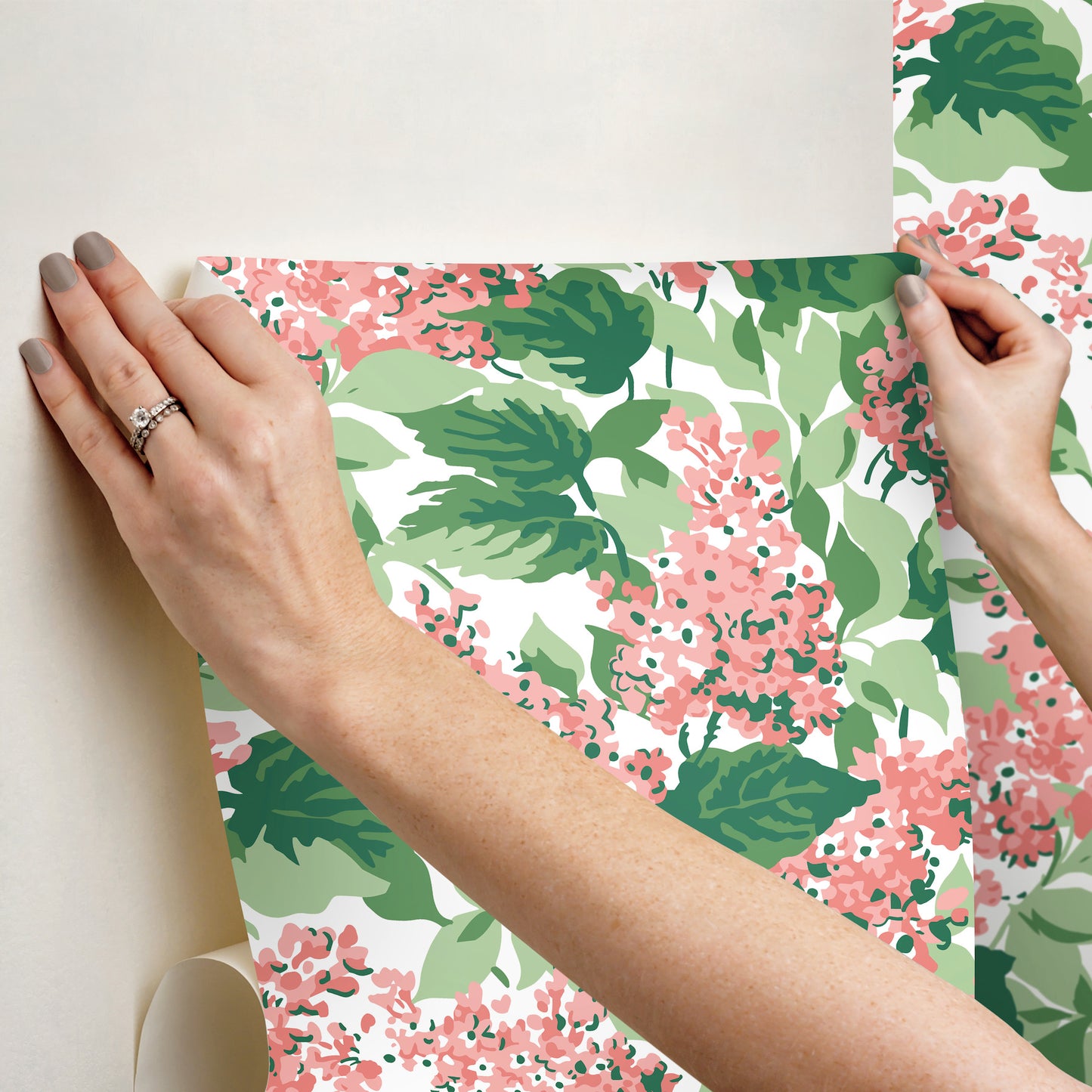 York Wallcoverings Madcap Cottage Bar Harbor Southampton Pink Peel and Stick Wallpaper  Florals and Flowers Pinks  Wallpaper - PSW1397RL