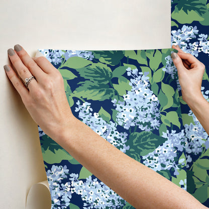 York Wallcoverings Madcap Cottage Bar Harbor Sky Blue Peel and Stick Wallpaper  Florals and Flowers Blues  Wallpaper - PSW1398RL