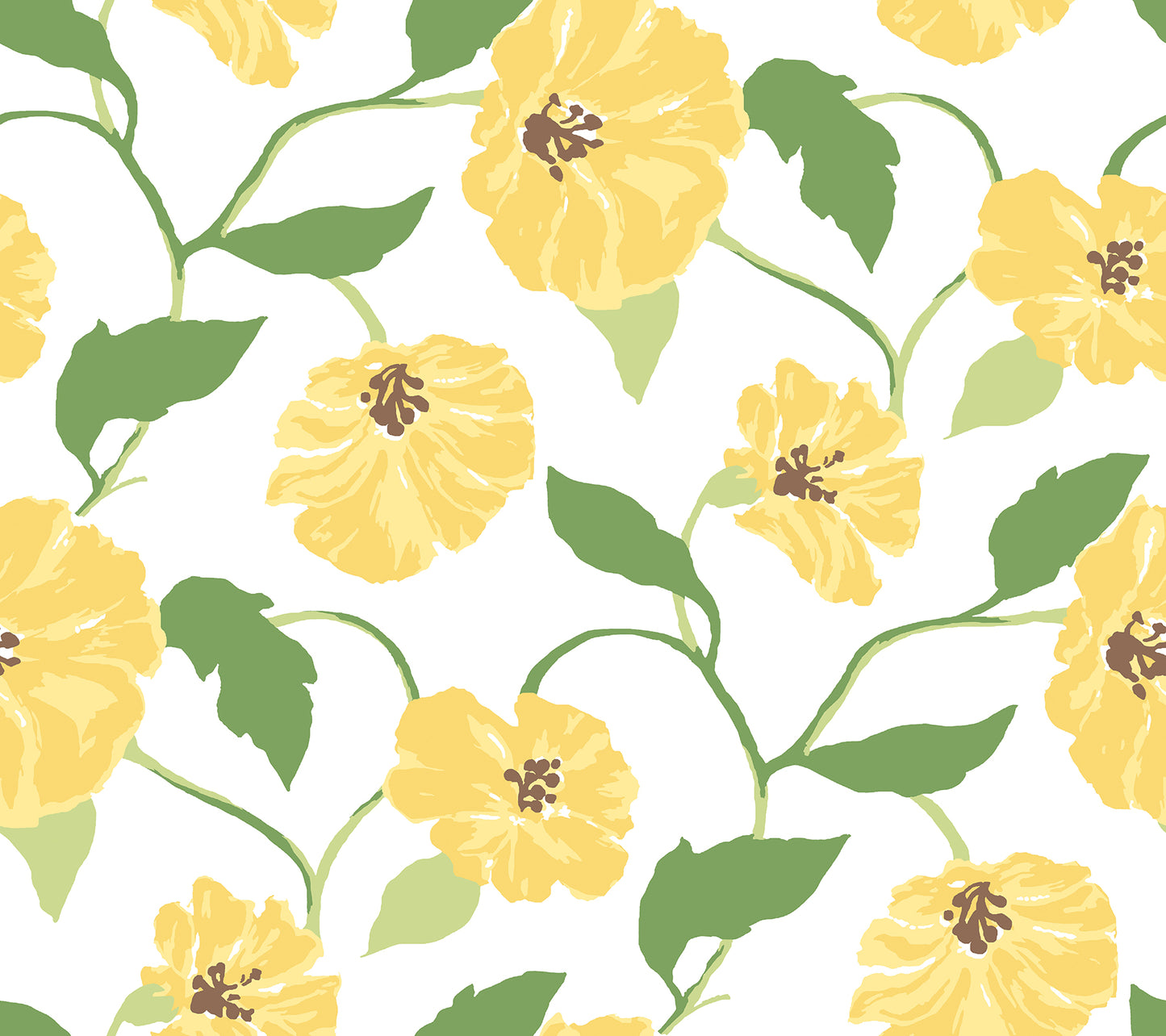 York Wallcoverings Madcap Cottage Jungle Garden Lemon Grove Peel and Stick Wallpaper  Florals and Flowers Yellows  Wallpaper - PSW1401RL