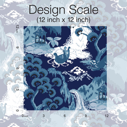 York Wallcoverings Simply Candice Old Peking Navy Blue Peel and Stick Wallpaper  Traditional Blues  Wallpaper - PSW1403RL