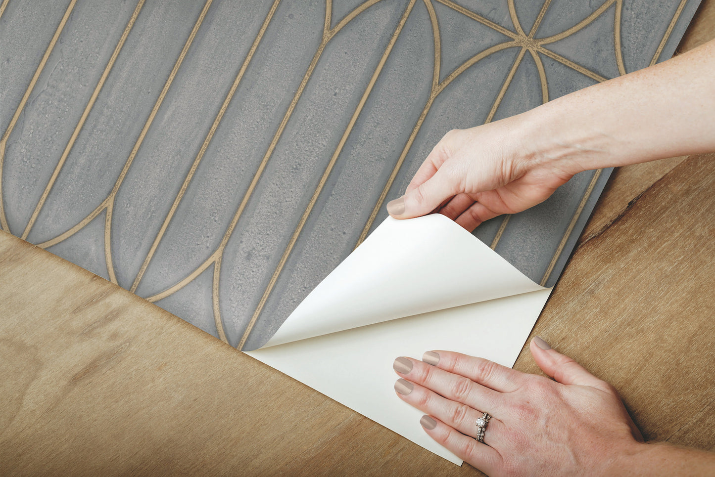 York Wallcoverings Simply Candice Pavilion Charcoal Peel and Stick Wallpaper  Geometrics Blacks  Wallpaper - PSW1410RL