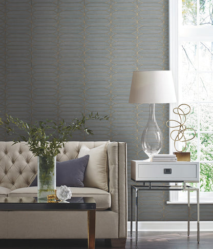 York Wallcoverings Simply Candice Pavilion Charcoal Peel and Stick Wallpaper  Geometrics Blacks  Wallpaper - PSW1410RL