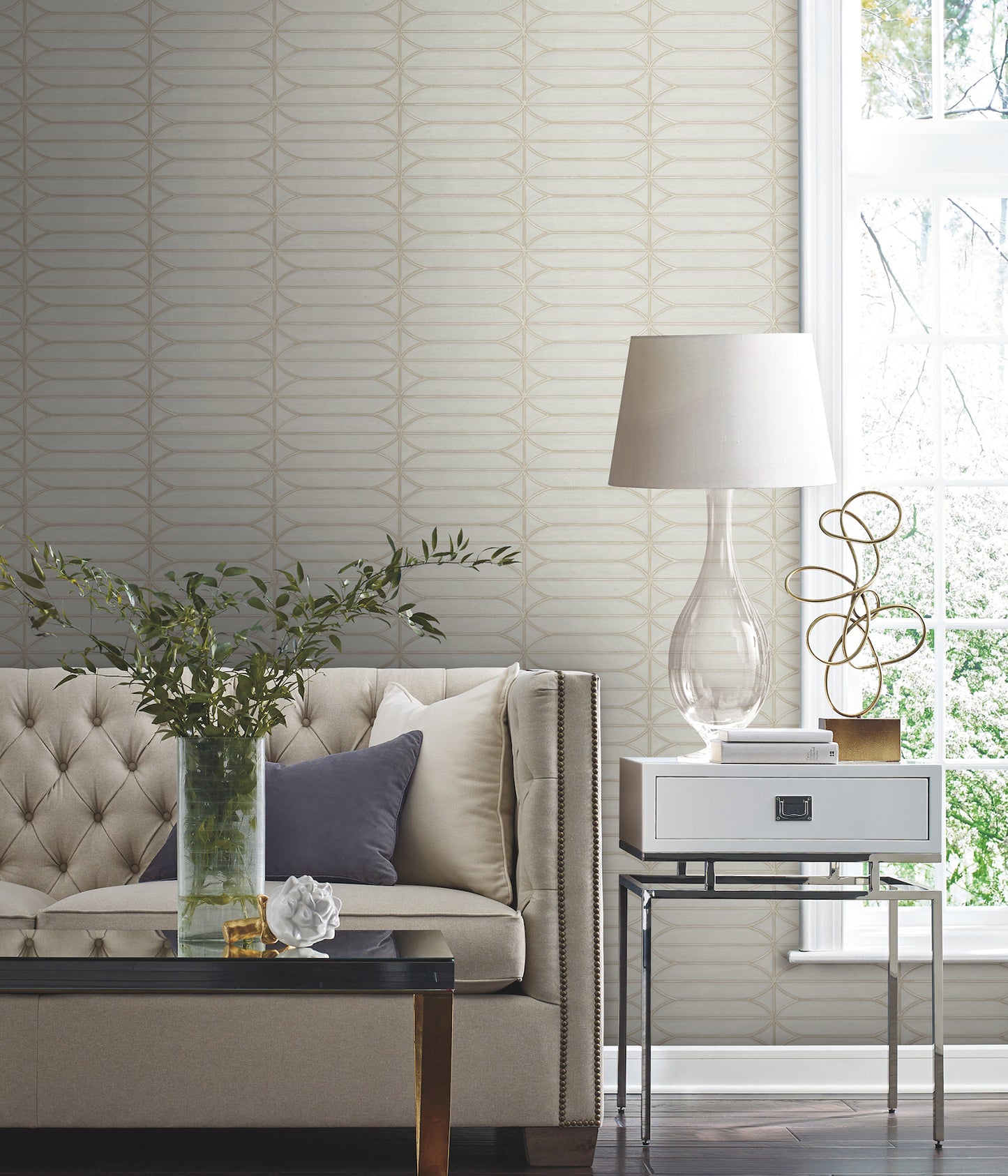 York Wallcoverings Simply Candice Pavilion Taupe Peel and Stick Wallpaper  Geometrics Browns  Wallpaper - PSW1411RL