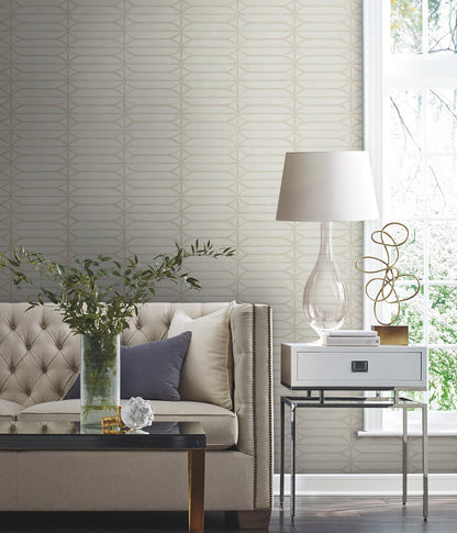 York Wallcoverings Simply Candice Pavilion Taupe Peel and Stick Wallpaper  Geometrics Browns  Wallpaper - PSW1411RL