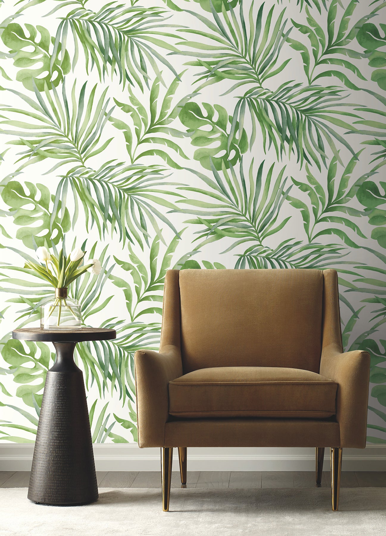 York Wallcoverings Simply Candice Paradise Palm Green Peel and Stick Wallpaper  Botanical Greens  Wallpaper - PSW1412RL