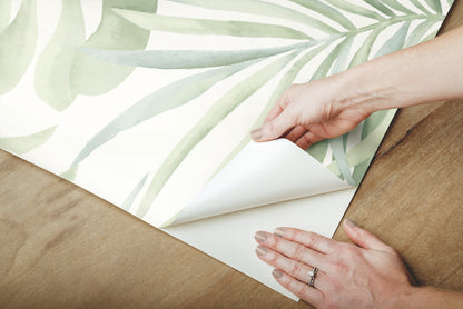 York Wallcoverings Simply Candice Paradise Palm Aloe Peel and Stick Wallpaper  Botanical Greens  Wallpaper - PSW1413RL