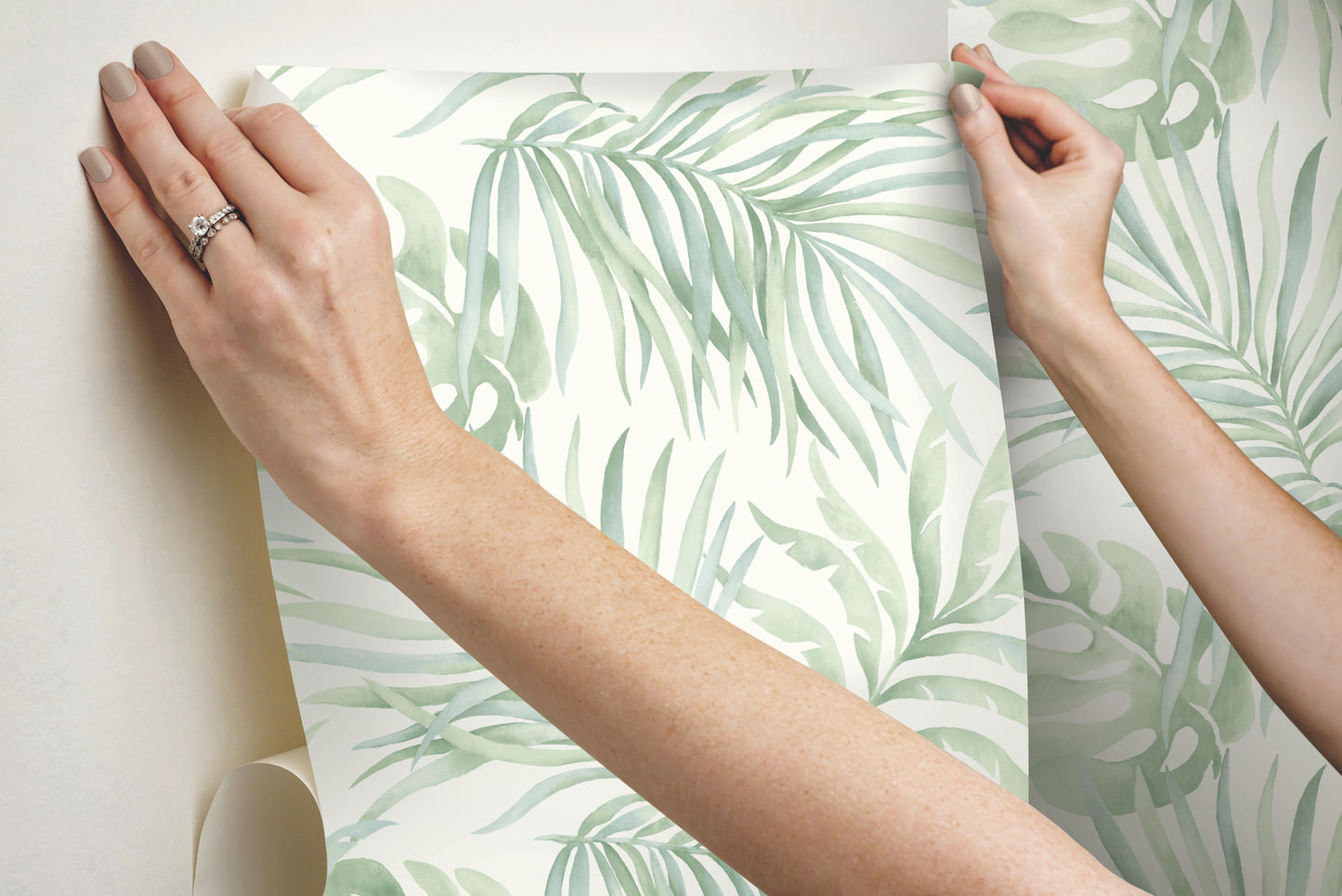 York Wallcoverings Simply Candice Paradise Palm Aloe Peel and Stick Wallpaper  Botanical Greens  Wallpaper - PSW1413RL