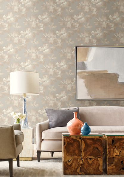 York Wallcoverings Simply Candice Midnight Blooms Neutral Peel and Stick Wallpaper  Florals and Flowers Blacks  Wallpaper - PSW1414RL