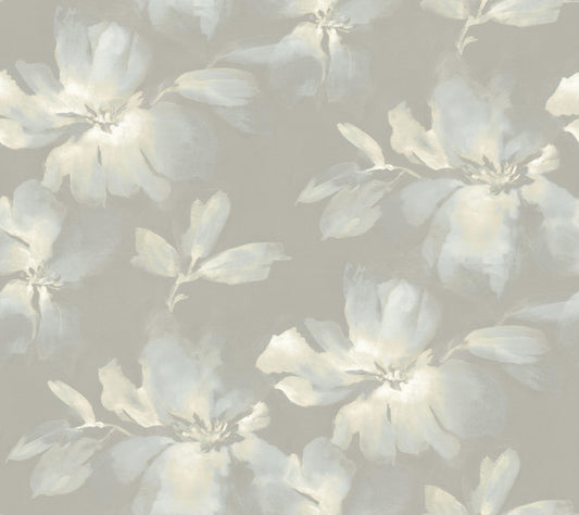 York Wallcoverings Simply Candice Midnight Blooms Light Blue and Grey Peel and Stick Wallpaper  Florals and Flowers Blacks  Wallpaper - PSW1415RL