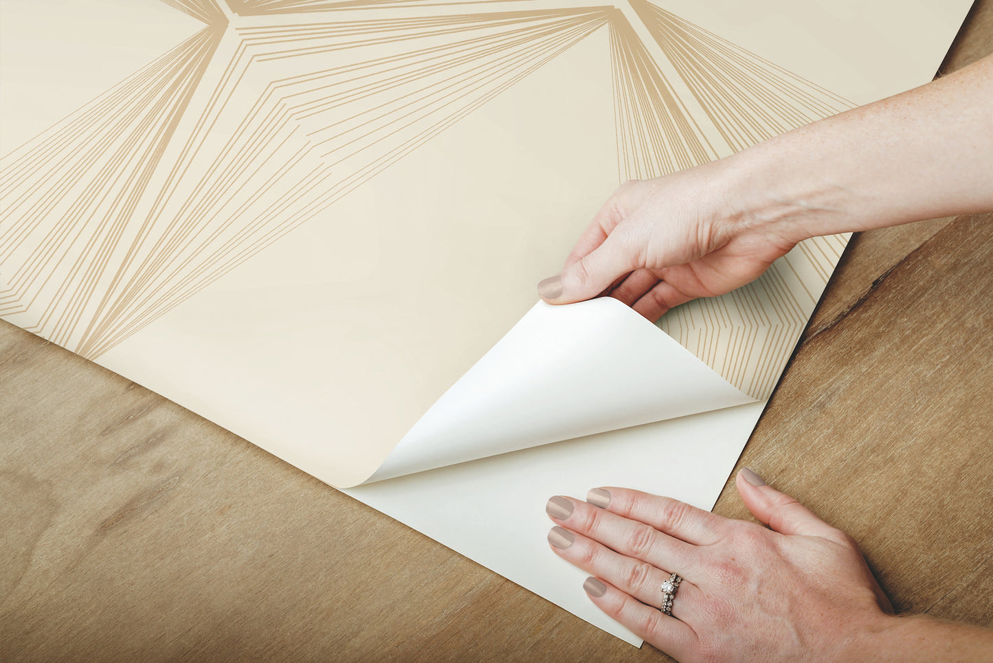 York Wallcoverings Simply Candice Honeycomb Sand and Gold Peel and Stick Wallpaper  Geometrics Beiges  Wallpaper - PSW1416RL