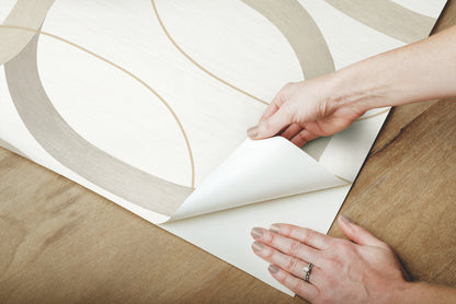 York Wallcoverings Simply Candice Interlock Light Taupe Peel and Stick Wallpaper  Geometrics Browns  Wallpaper - PSW1418RL