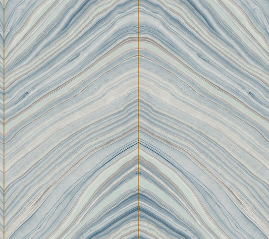 York Wallcoverings Simply Candice Onyx Strata Mist Blue Peel and Stick Wallpaper  Geometrics Blues  Wallpaper - PSW1421RL