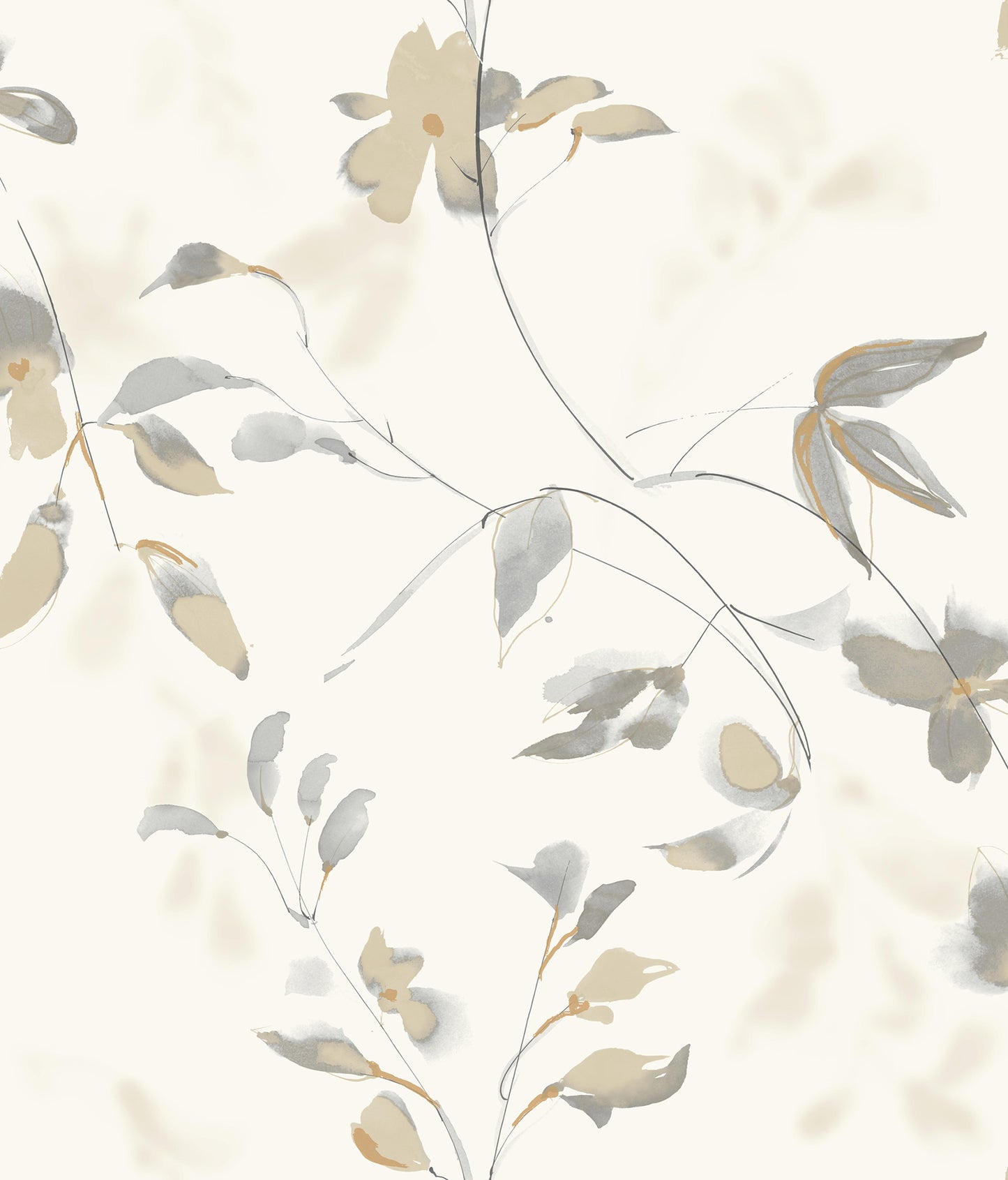 York Wallcoverings Erin and Ben Co. Linden Flower Soft Neutral Peel and Stick Wallpaper  Botanical Beiges  Wallpaper - PSW1424RL