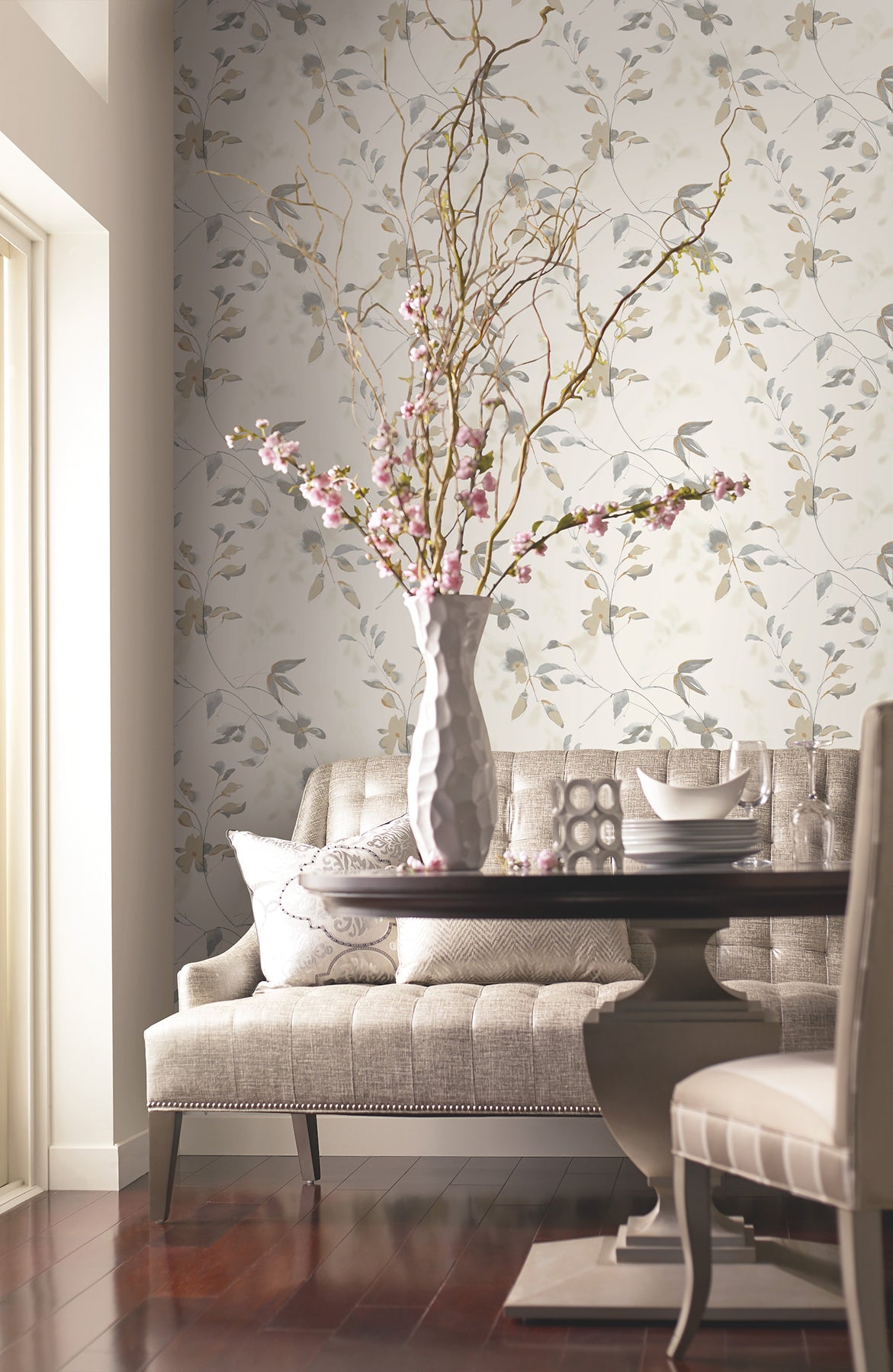 York Wallcoverings Erin and Ben Co. Linden Flower Soft Neutral Peel and Stick Wallpaper  Botanical Beiges  Wallpaper - PSW1424RL