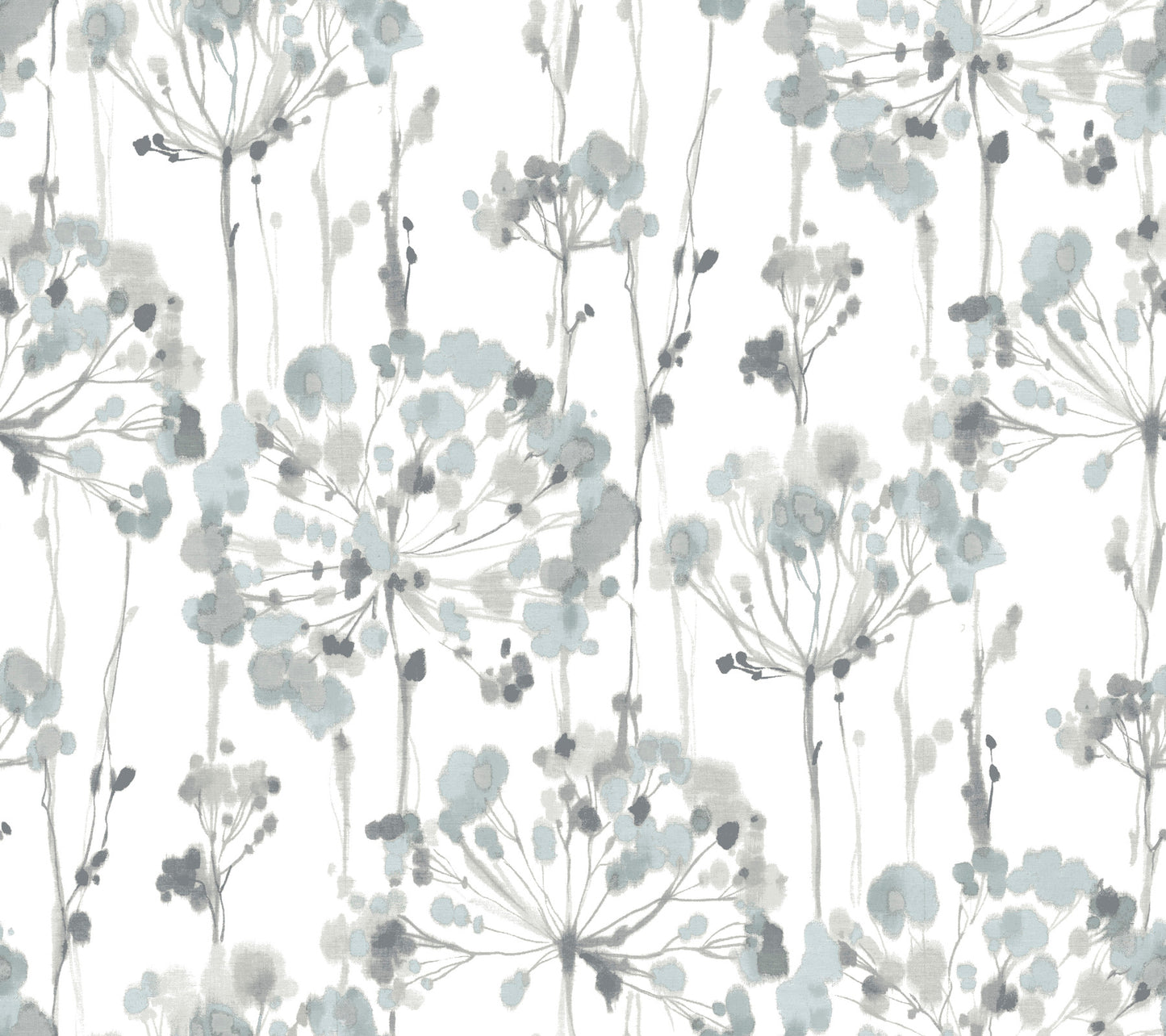 York Wallcoverings Simply Candice Flourish Sheer Blue and Grey Peel and Stick Wallpaper  Florals and Flowers Blues  Wallpaper - PSW1428RL