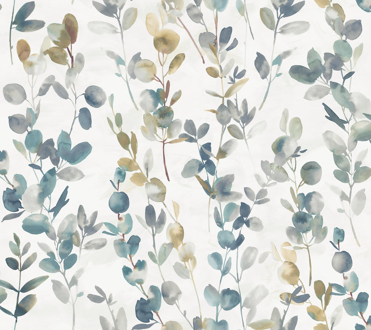 York Wallcoverings Erin and Ben Co. Joyful Eucalyptus Navy Peel and Stick Wallpaper  Botanical Blues  Wallpaper - PSW1431RL
