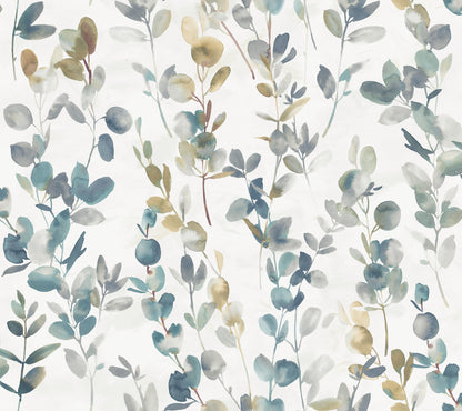 York Wallcoverings Erin and Ben Co. Joyful Eucalyptus Navy Peel and Stick Wallpaper  Botanical Blues  Wallpaper - PSW1431RL