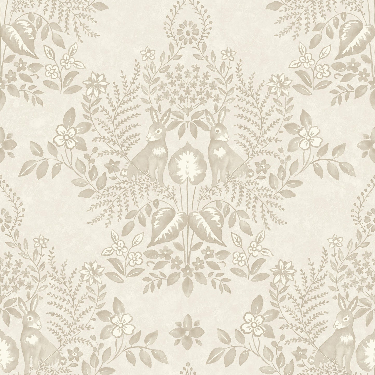 York Wallcoverings Erin and Ben Co. Cottontail Toile Wicker Peel and Stick Wallpaper  Animals Beiges  Wallpaper - PSW1434RL
