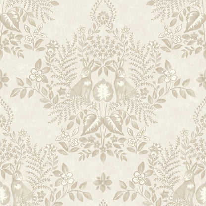 York Wallcoverings Erin and Ben Co. Cottontail Toile Wicker Peel and Stick Wallpaper  Animals Beiges  Wallpaper - PSW1434RL