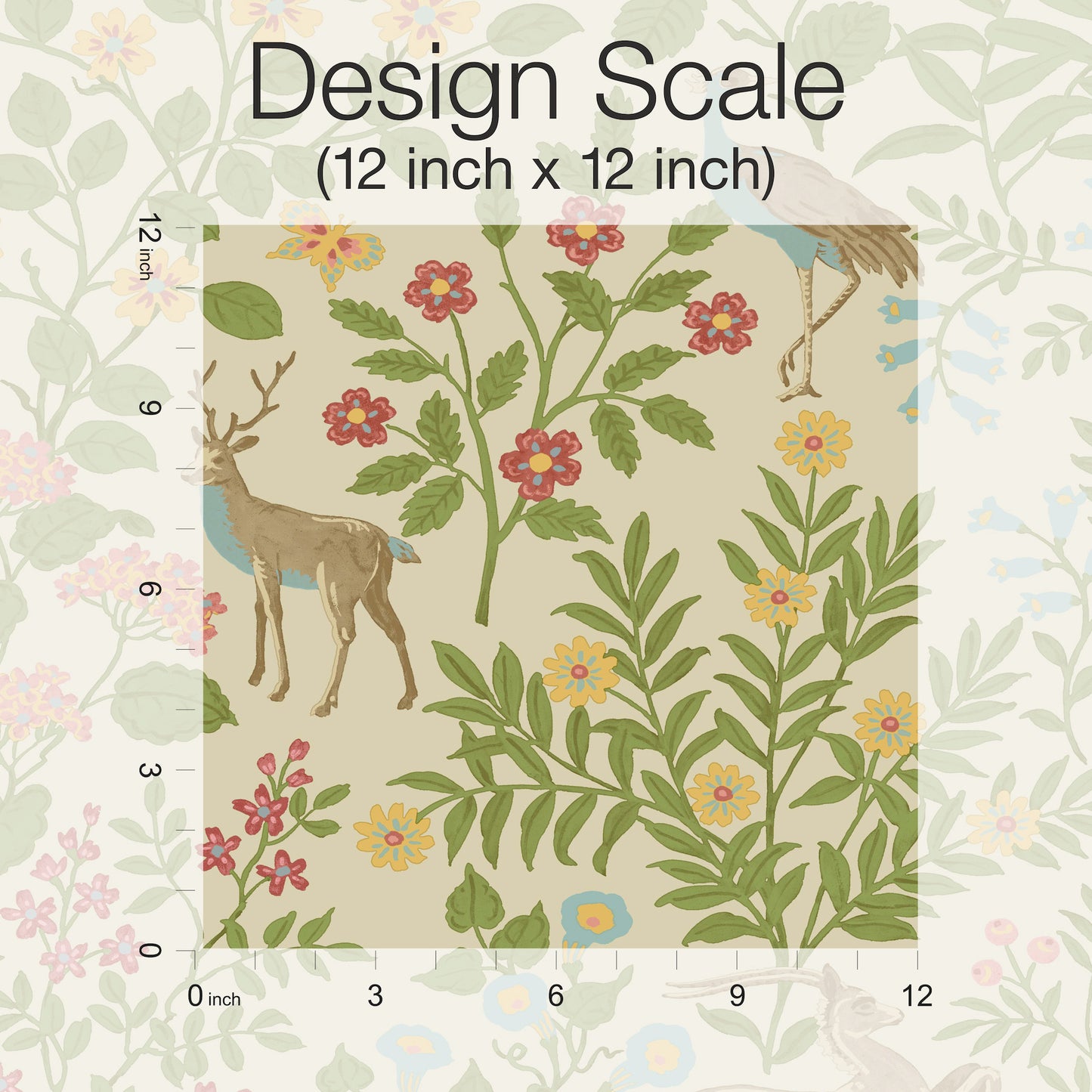 York Wallcoverings Erin and Ben Co. Woodland Floral Linen Peel and Stick Wallpaper  Florals and Flowers Browns  Wallpaper - PSW1436RL