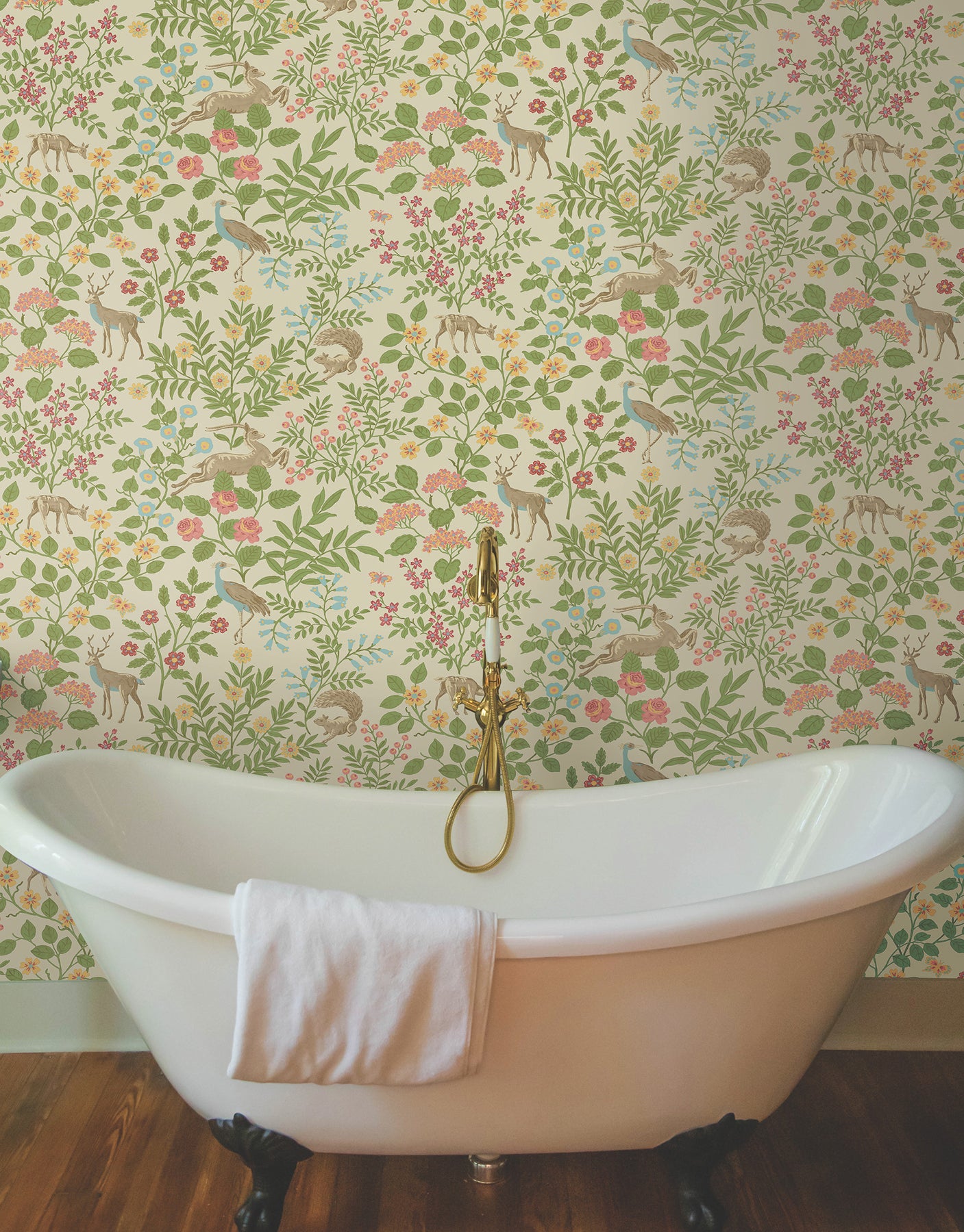 York Wallcoverings Erin and Ben Co. Woodland Floral Linen Peel and Stick Wallpaper  Florals and Flowers Browns  Wallpaper - PSW1436RL